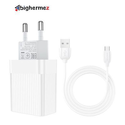 شارژر دیواری به همراه کابل شارژ میکرو یو اس بی بروفون مدل BA47A